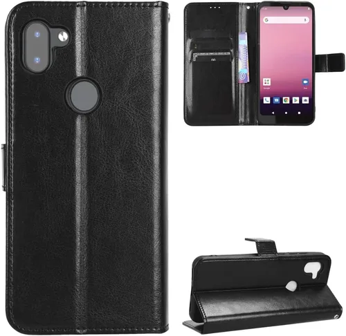 Miniatura 84 de Funda para Boost Mobile Celero 5G + Funda de piel con tapa para Boost Mobile Celero 5G Plus, color negro