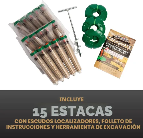 Miniatura 7 de Spectracide Terminate - Detección de termitas y estacas para matar, mata termitas exploradoras, detecta actividad de termitas, 15
