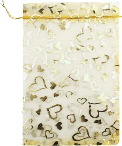 Miniatura 16 de 8 x 12 pulgadas 100 bolsas de flores de corazón con cordón de organza bolsa de regalo de joyería bolsa de dulces con cordón de regalo de boda