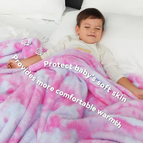 Miniatura 4 de MUGD Mantas Suaves Mantas de Forro Polar Manta Suave y Peluda para Niños Manta Cálida para Cama Color rosa multicolor