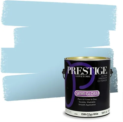 Miniatura 199 de Prestige Paints. - Base y pintura para exteriores en un solo galón, 1 galón. plano, comparable con Sherwin Williams Topsail. SW6799-PCM