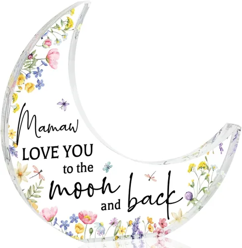 Miniatura 24 de Regalos para Abuela, Regalos para Abuela de los Nietos, Decoraciones de Luna Acrílica 5.0 x 4.0 pulgadas, Día de las Madres, Navidad, Regalos