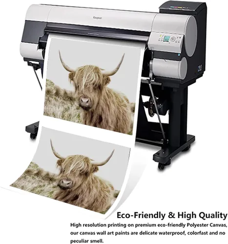 Miniatura 6 de Póster moderno de pared de vaca de las tierras altas, póster impreso en lienzo alpino desierto, decoración de pared de animales para sala de estar