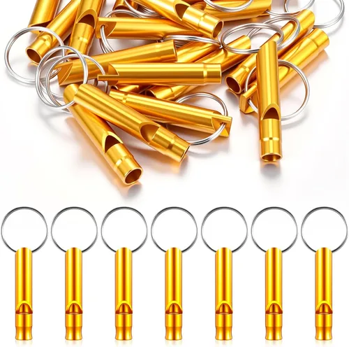 Miniatura 8 de Konohan Silbato de emergencia de aluminio 105 con llavero silbato de supervivencia de seguridad, sonido fuerte ligero resistente para mujeres
