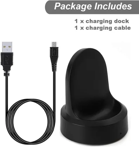 Miniatura 6 de Emilydeals para Gear S3 Charger, base de carga de repuesto para Samsung Gear S3 Classic/Frontier Smart Watch (negro)