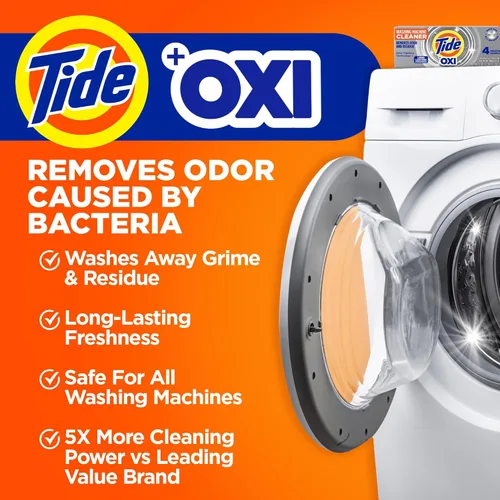 Miniatura 3 de Limpiador de lavadora de Tide, limpiador de lavadora con Oxi para lavadoras de carga frontal y superior, eliminador de residuos y olores profundos