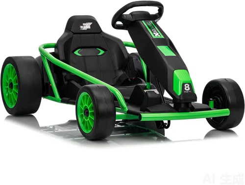Miniatura 13 de Go Kart de 24 V para niños de 8 a 12 años, 300 W x 2 motores extra potentes, batería grande de 9 Ah de 8.1 MPH de alta velocidad con música, bocina