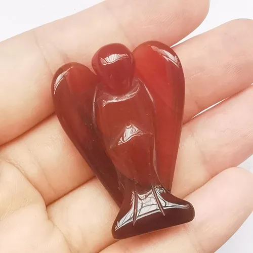 Miniatura 19 de Estatua de ángel guardián de oración de cristal curativo de jade verde natural, 1.5 pulgadas, tallado en bolsillo, figuras de piedra de palma