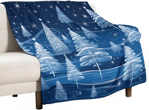 Miniatura 9 de Elegante manta de Navidad con diseño de ciervos y bayas rojas y verdes, diseño de renos de invierno, con diseño de ciervos y bayas rojas, manta