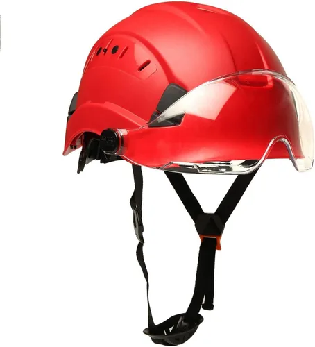 Miniatura 13 de SMASYS Casco de seguridad ABS ajustable con visera de suspensión de 6 puntos perfecto para construcción y escalada Visera transparente-6