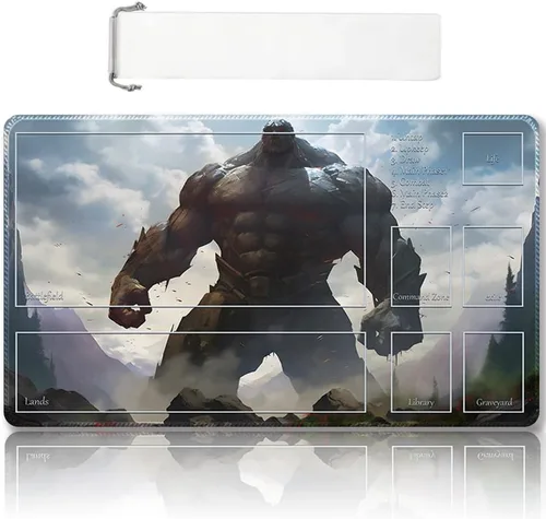 Miniatura 20 de Tapete de juego MTG cosido de alta calidad con zonas y parte trasera de goma antideslizante, tapete de juego TCG para MTG y otros juegos de cartas