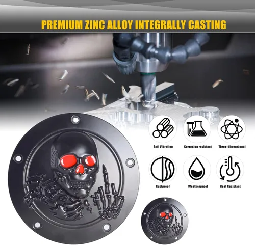 Miniatura 6 de Cubiertas Derby de Calavera 3D de 5 Agujeros para Harley, Cubierta de Motor Derby Timer de Motocicleta para Harley 1999-2014 Big Twin Cam EVO