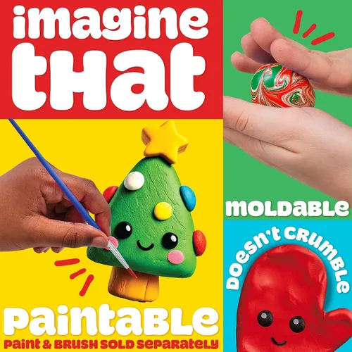 Miniatura 2 de Play-Doh Arcilla seca al aire, paquete de 3 unidades, 1 chicle verde, 1 menta roja, 1 algodón de azúcar azul, rellenos de calcetines, rellenos