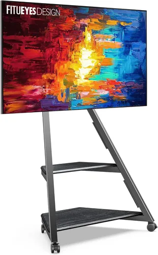 FITUEYES Soporte esquinero de TV de diseño para televisores de 32, 43, 50, 55 y 65 pulgadas, soporte de TV de piso para espacios pequeños, carrito