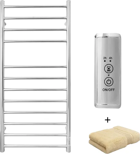 Miniatura 13 de KEG Calentador de toallas montado en la pared con temporizador incorporado 4 barras de acero inoxidable eléctrico calentado toallero para baño