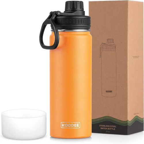 Miniatura 135 de koodee Insulated Water Bottle, 32 oz Stainless Steel Double Wall Vacuum Wide Mouth Sport Bottle with Leakproof Spout Lid (Navy)