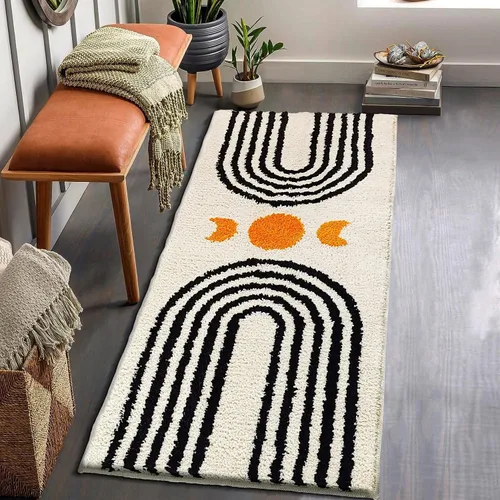 Miniatura 13 de Alfombras de baño bohemias, lindas alfombras de baño bohemias antideslizantes de microfibra abstracta para dormitorio, alfombra pequeña, decoración