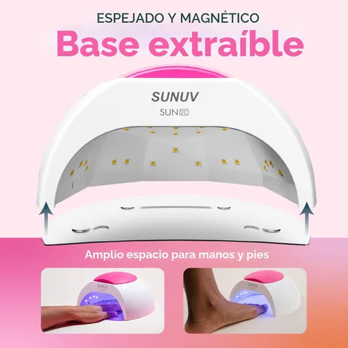 Miniatura 5 de Lámpara para las uñas con 4 ajustes de temporizador SUN2C 48 W LED UV de SUNUV, sensor para uñas de gel y el curado de las uñas del pie rosa (A-Rose)