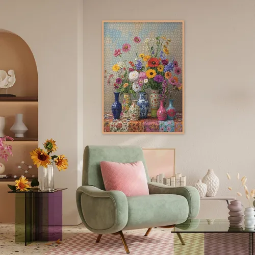Miniatura 6 de Rompecabezas de flores para adultos de 1000 piezas, rompecabezas floral de plantas vintage, colorido jardín, bonito girasol de primavera, flores