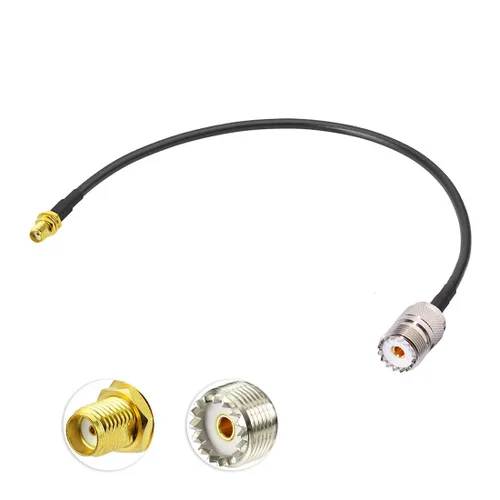Bingfu Adaptador de antena de radio Jamón SMA hembra a UHF SO239 hembra RG58 Cable de puente coaxial de 11.8 in 12 pulgadas para radioaficionado de