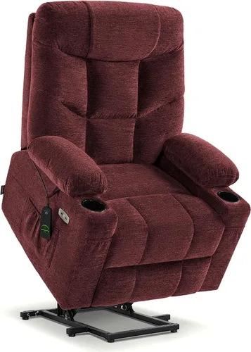 Miniatura 14 de MCombo Silla reclinable Power Lift con reposapiés extendido para personas mayores, tela 7287 (marrón, mediano)