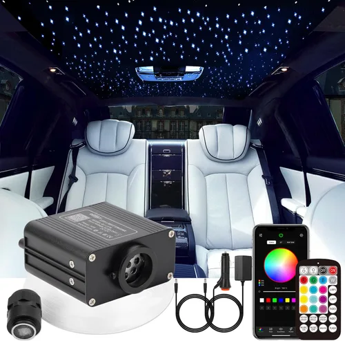 Miniatura 11 de CHINLY Twinkle - Kit de 150 piezas de luces de fibra óptica Starlight Headliner de 6.5 pies y 0.03 pulgadas, modo música, control remoto por