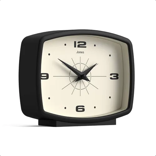 Miniatura 2 de JONES CLOCKS® Reloj de Escritorio Film Diseño Rectangular Retro Negro Diseño Retro, Combinando Estilo de Mediados de Siglo con un Acabado