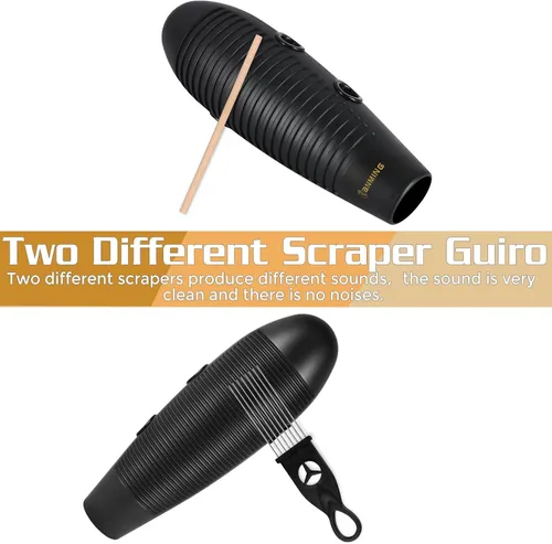 Miniatura 2 de RANMING Instrumento de Guiro 9.9x33 cm Super Guiro en Forma de Pez, Instrumento de Percusión Latino con 2 x Raspadores de Guiro, Herramienta