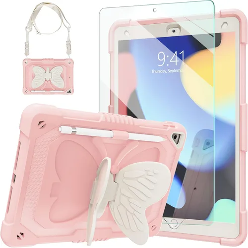 Miniatura 14 de Ambison Funda para iPad de 9ª/8ª/7ª Generación de 10.2 pulgadas con Protector de Pantalla de Vidrio, Cubierta Protectora Resistente a Prueba