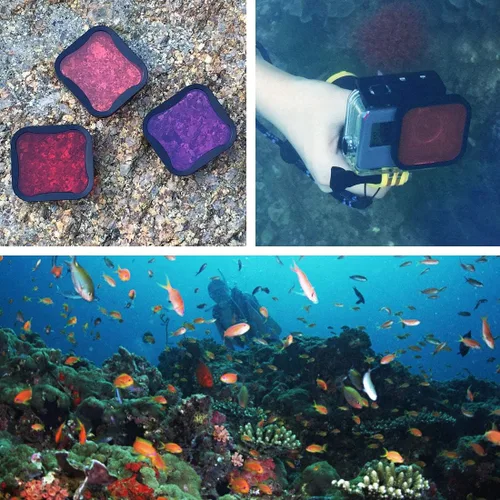 Miniatura 8 de SOONSUN Paquete de 3 filtros de buceo para GoPro Hero 5 6 7 Black Super Suit - Filtro rojo, rojo claro y magenta - Mejora los colores para diversas