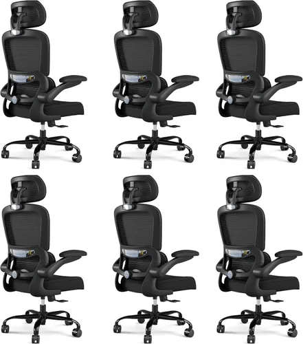 Miniatura 13 de TRALT Silla de oficina ergonómica, silla de escritorio de malla para el hogar de 330 libras, sillas de escritorio de oficina con ruedas, cómodas