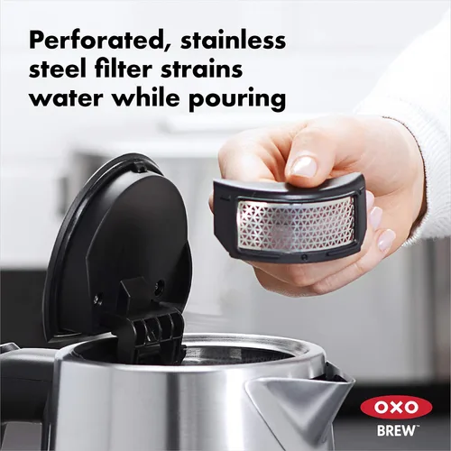 Miniatura 21 de OXO Hervidor eléctrico de vidrio, inalámbrico, de acero inoxidable