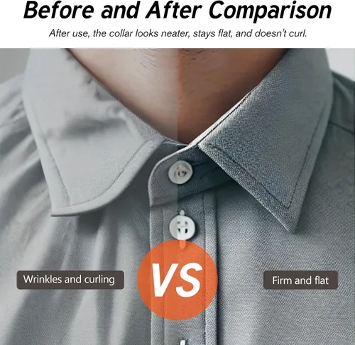 Miniatura 6 de 50 piezas de estancias de cuello para polo, cuello polo sin rizos, cuello de camisa de polo fijo, ideal para cualquier camisa con cuello, Classic