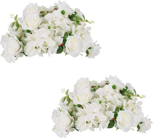 Miniatura 6 de Nuptio Juego de 2 jarrones de boda y 2 flores artificiales para centros de mesa de boda