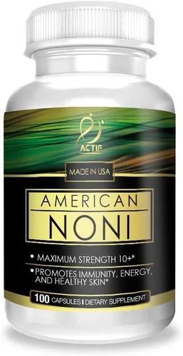 Actif Noni orgánico de máxima resistencia, 100% noni hawaiano natural, sin OMG, fabricado en Estados Unidos, 100 unidades