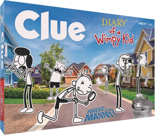 USAOPOLY CLUE: Diary of a Wimpy Kid | Resuelve el misterio en este juego de pistas coleccionable con licencia oficial con personajes y ubicaciones