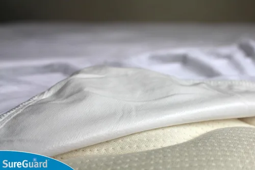 Miniatura 3 de Protector de colchón de SureGuard, 100% impermeable, hipoalergénico, de algodón de primera calidad, gemelo, Blanco