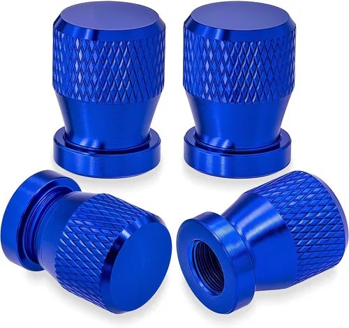 Miniatura 63 de 4 piezas de tapas de válvula de rueda con forma de punta, válvula de rueda de aleación de aluminio con punta, tapas de aire universales a prueba