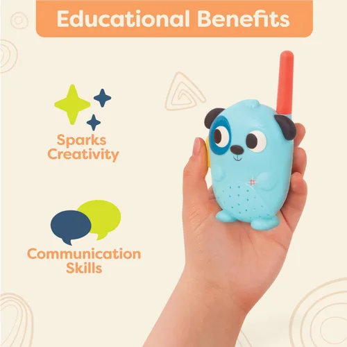 Miniatura 4 de B. toys – Lolo & Woofer Walkie – Talkies – paquete de 2 Walkie Talkies – Largo alcance de 100 pies – Juguetes para niños pequeños, niños – 3+ años