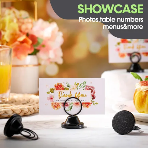 Miniatura 4 de Fulmoon 24 soportes para números de mesa, de acero de 1.5 pulgadas, para bodas, graduaciones, recepciones, restaurantes, fotos en el hogar, fotos