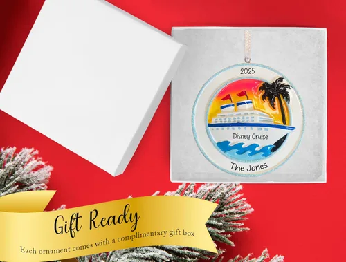 Miniatura 4 de Adorno de Navidad personalizado de crucero 2025 Decoración de árbol de Navidad de viaje de vacaciones de crucero – Regalo de recuerdo de carnaval
