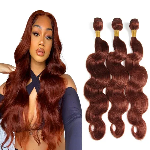 Miniatura 125 de Color 30 paquetes de cabello humano marrón onda del cuerpo paquetes 8 10 12 pulgadas brasileño virgen Remy extensiones de cabello humano doble trama