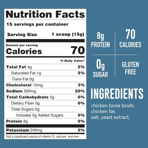 Miniatura 2 de LonoLife Mezcla de caldo de huesos de pollo Keto en polvo 10g de proteína Rico en colágeno, apto para dieta Keto y Paleo Ingredientes