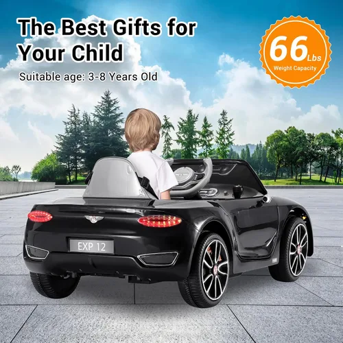 Miniatura 4 de Juguete eléctrico para niños, 12 V, batería de 12 V, vehículos Bentley con control remoto para padres, faros, MP3, puerto USB, bocina y puertas