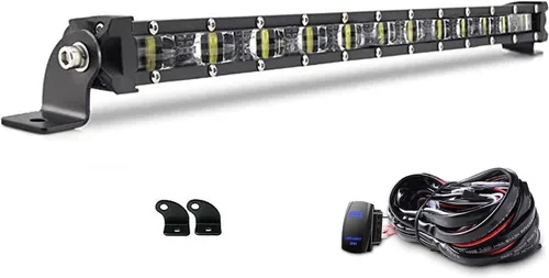 Miniatura 6 de Barra de luz led de 14 pulgadas y 60 W, luz de conducción de una sola fila, lámpara led 6D todo terreno para vehículos todo terreno, camioneta
