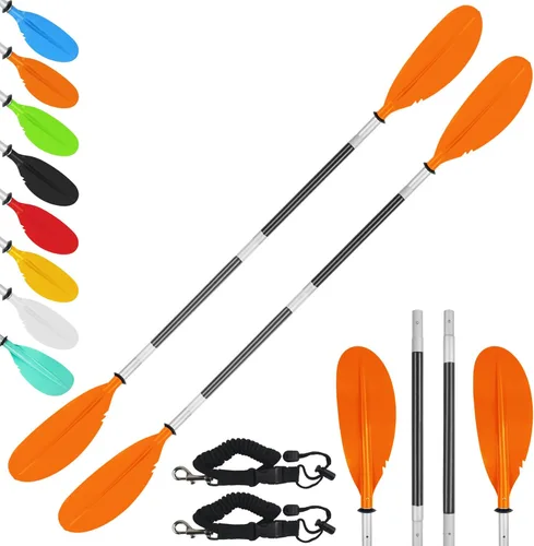 Miniatura 11 de Remo de kayak, 88 pulgadas, 4 piezas de remos para kayak, flotador de eje de aleación de aluminio resistente, ligero, desmontable, ajustable