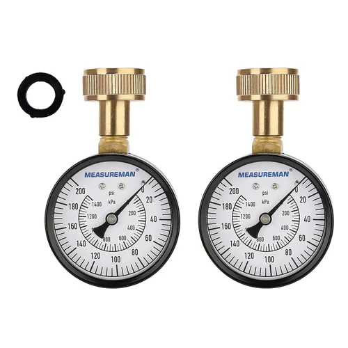 Miniatura 17 de Measureman - Manómetro de presión de agua de 0-200 psi, esfera de 2.5", medidor de presión para boquilla de manguera, probador de presión de agua