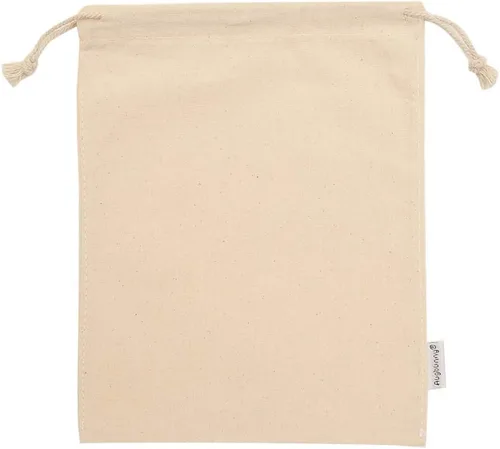 Miniatura 5 de Bolsas 100 % muselina de algodón con cordón, 12 unidades, XL, Blanco
