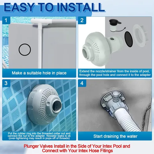 Miniatura 5 de 12355 Boquilla de aire de entrada grande compatible con bombas Intex 1900-2450gph, boquilla de aire de entrada de piscina para piscinas Intex de 18