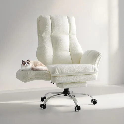 Silla de oficina grande y alta, reposabrazos abatibles para mascotas y patas cruzadas, silla ergonómica ejecutiva para juegos de computadora con